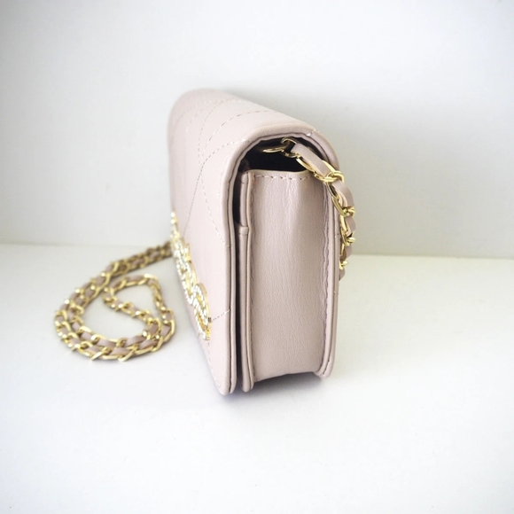 Bebe Pink Quilted Crossbody Bag - Picture 3 of 9